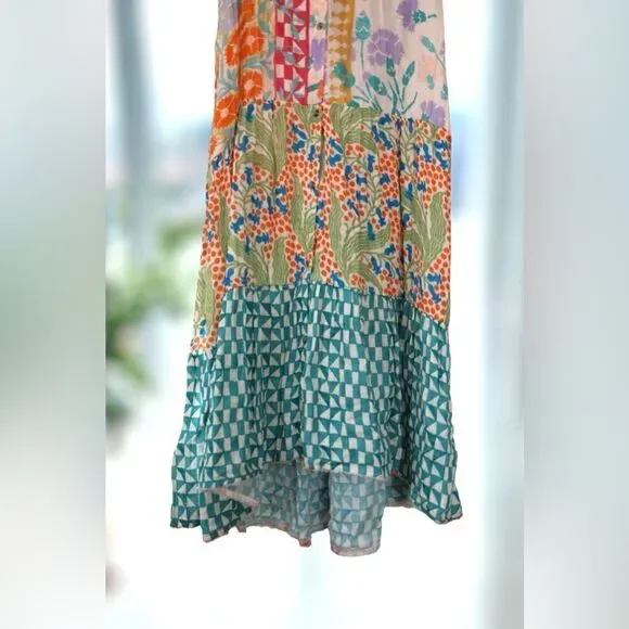 Anthropologie Ellen Merchant Shoulder-Tie Buttondown Dress Size XXS - Picture 14 of 16